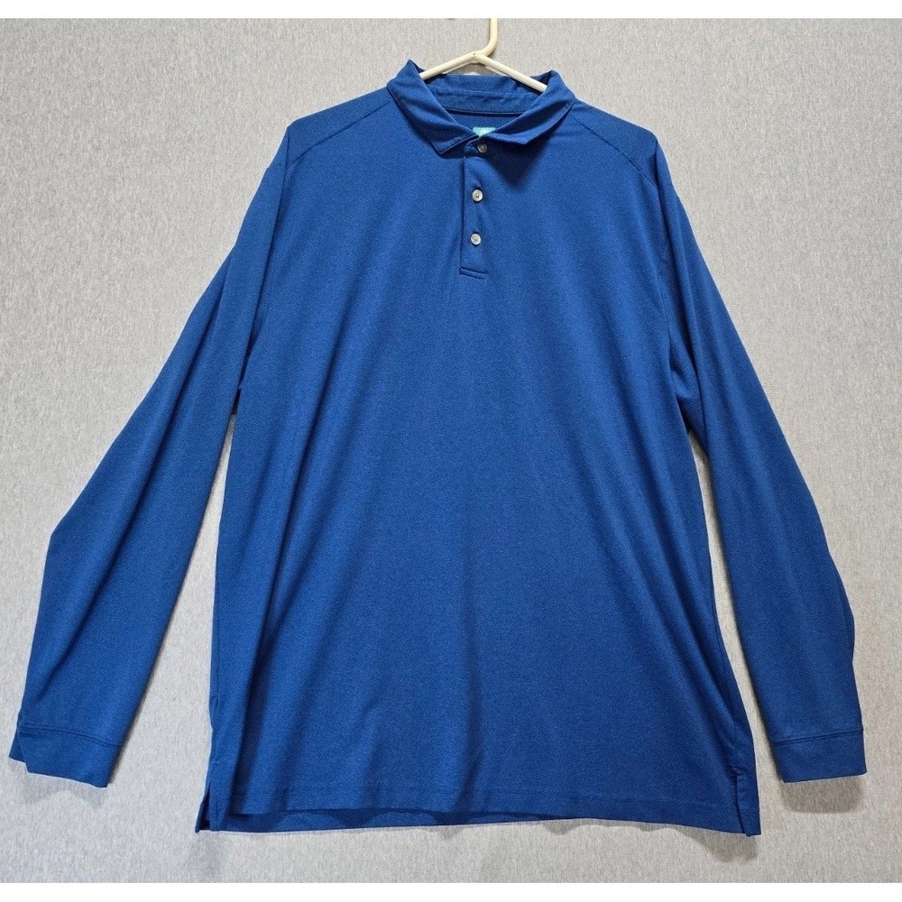 Pro Tour Airplay Polo Rugby Shirt Mens XL Blue Stretch Ripstop Logo Golf Tennis